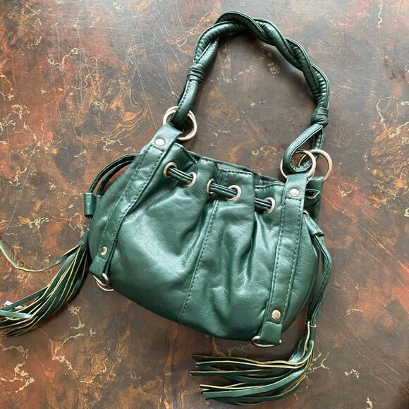 Vintage Green Mini Bag with Tassels - Picture 7 of 7